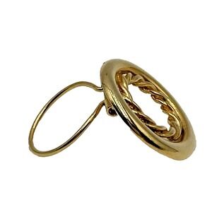 Gold Tone Statement Ring Modernist Open Circle‎ Ring Adjustable Band